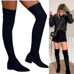 Steve Madden Jody Black Suede Over the Knee Boots 7.5